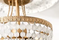 Antique Gold Frosted Crystal Light Fixture Reimagined