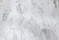 Powder Room Radiance: Faux Marble Tile Floor Upgrade