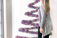 Craft a Budget Wall Christmas Tree with Lights