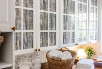 No Sew Fabric Cabinet Doors Stylishly Conceal Clutter