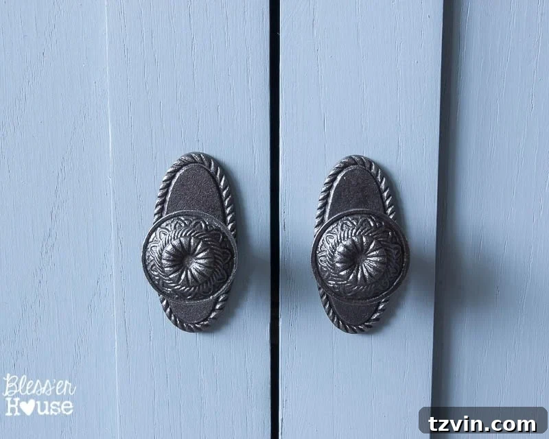 Media Console Transformed into a Stylish Buffet 13 Close-up of Buffet Table Cabinet Knobs | Bless'er House