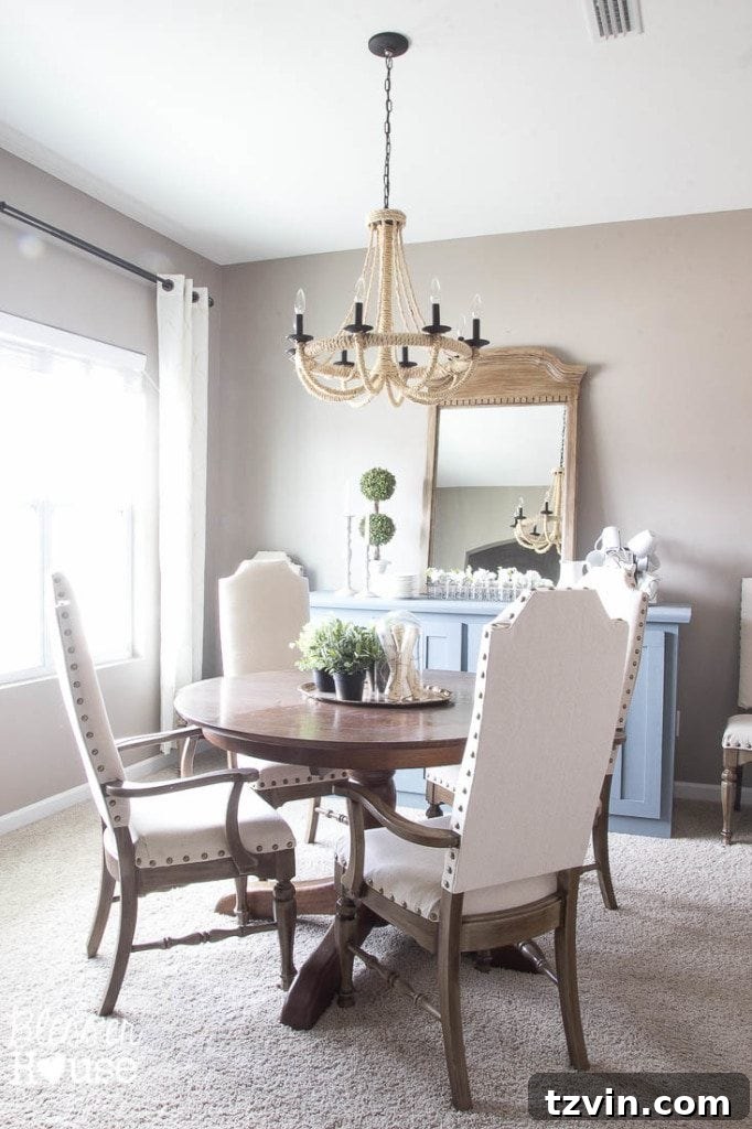 Media Console Transformed into a Stylish Buffet 8 Dining Room Window and Buffet Table Styling | Bless'er House