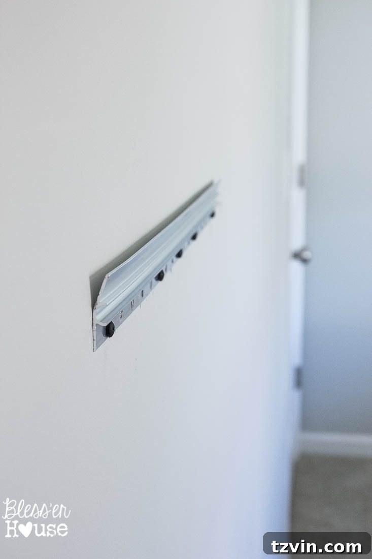 The mirror securely hung