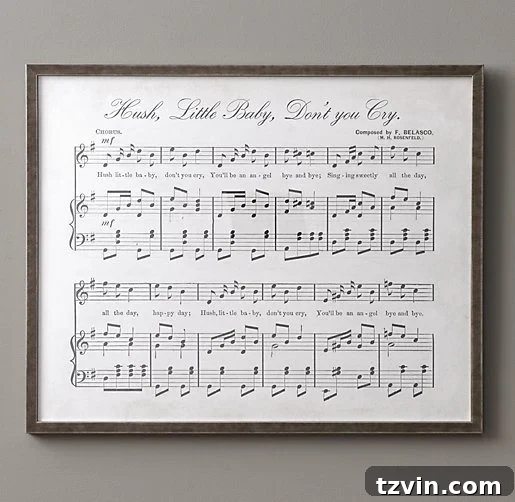 DIY Giant Sheet Music Wall Art 3 RH Baby and Child Oversized Sheet Music Sign - The inspiration piece for the DIY project.