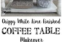 Distressed White Limewash Coffee Table