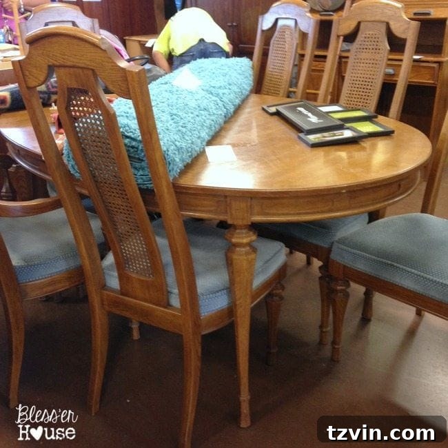Goodwill Gold: Professional Shoppers Share Their Top Thrift Hacks 14 12 Goodwill Shopping Secrets Revealed | Bless'er House -- dining room furniture is something I always keep my eye open for at Goodwill. So much potential!