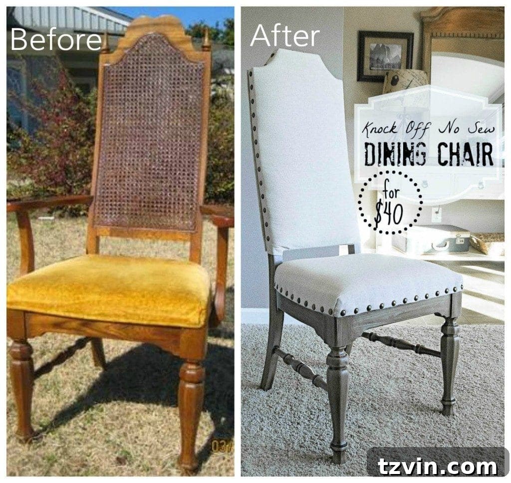 Goodwill Gold: Professional Shoppers Share Their Top Thrift Hacks 20 12 Goodwill Shopping Secrets Revealed | Bless'er House -- here is a before and after picture of a dining room chair I stached at Goodwill for a great price!