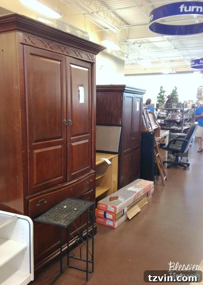 Goodwill Gold: Professional Shoppers Share Their Top Thrift Hacks 4 12 Goodwill Shopping Secrets Revealed | Bless'er House -- Furniture is one of my favorite things to find and spruce up from Goodwill! There's so much potential in these cabinets, dressers, and media centers.