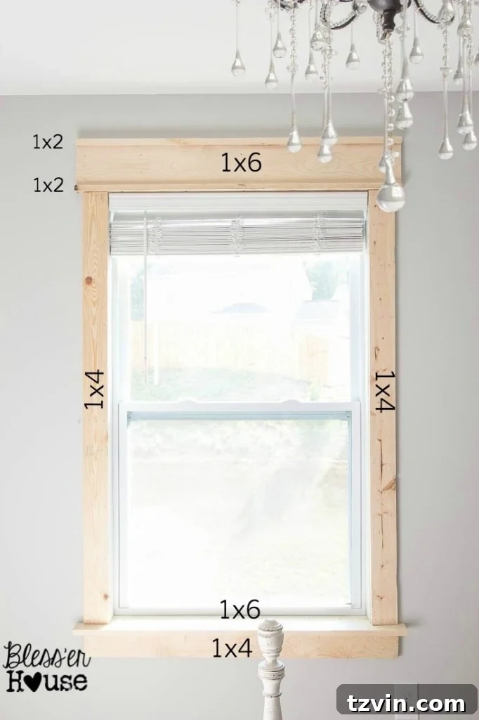 what lumber cuts to use around a window for Craftsman style trim