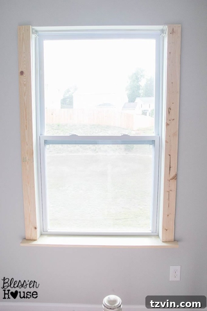 how to trim a window by adding 1x4 boards for basic window trim