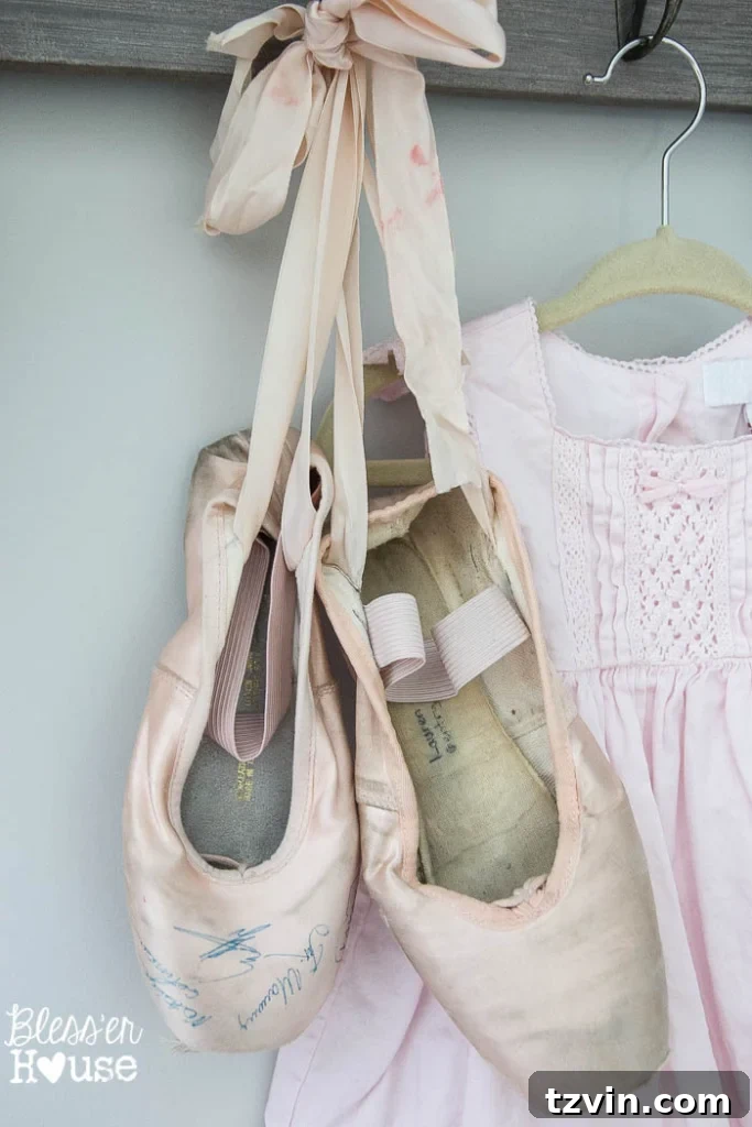 Our Prima Ballerina's Dream Bedroom Transformation 29 Pointe shoes signed by Moscow Ballet dancers, a cherished memory