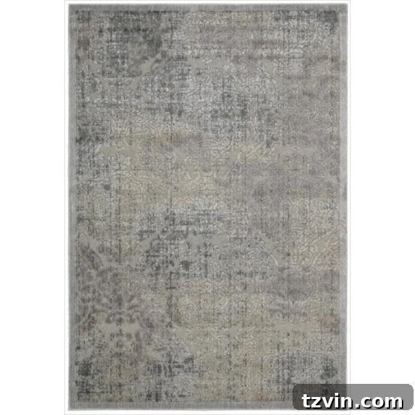 12 Greige Rugs That Look Expensive But Aren't 13 Nourison Graphic Illusions Grey Antique Damask Rug: This elegant greige rug features a subtle yet intricate antique damask pattern in grey, offering a touch of classic sophistication to any room. Its transitional design beautifully bridges traditional and modern styles.