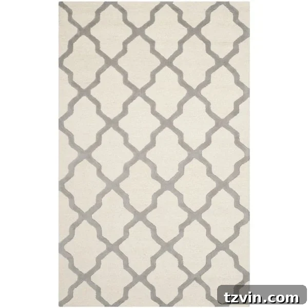 12 Greige Rugs That Look Expensive But Aren't 15 Safavieh Handmade Moroccan Cambridge Ivory / Silver Wool Rug: This exquisite greige wool rug combines warm ivory with cool silver in a classic Moroccan design, offering a cozy yet refined look. Its durable wool construction is perfect for busy homes.