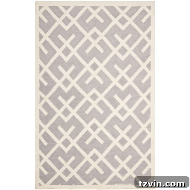 12 Greige Rugs That Look Expensive But Aren't 10 Safavieh Hand-Woven Moroccan Reversible Dhurrie Rug: A durable and stylish greige wool rug with a hand-woven Moroccan pattern, reversible for extended wear and featuring grey and ivory tones. Its flat-weave design makes it perfect for high-traffic areas.