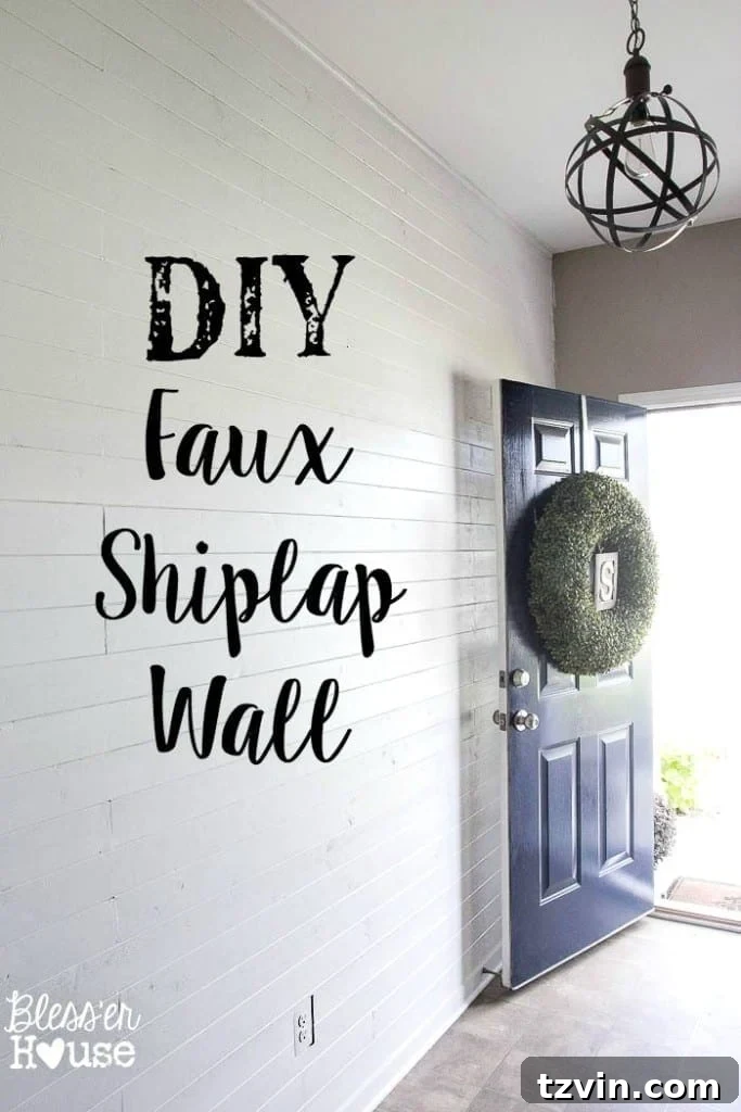 DIY Faux Shiplap Wall | Bless'er House