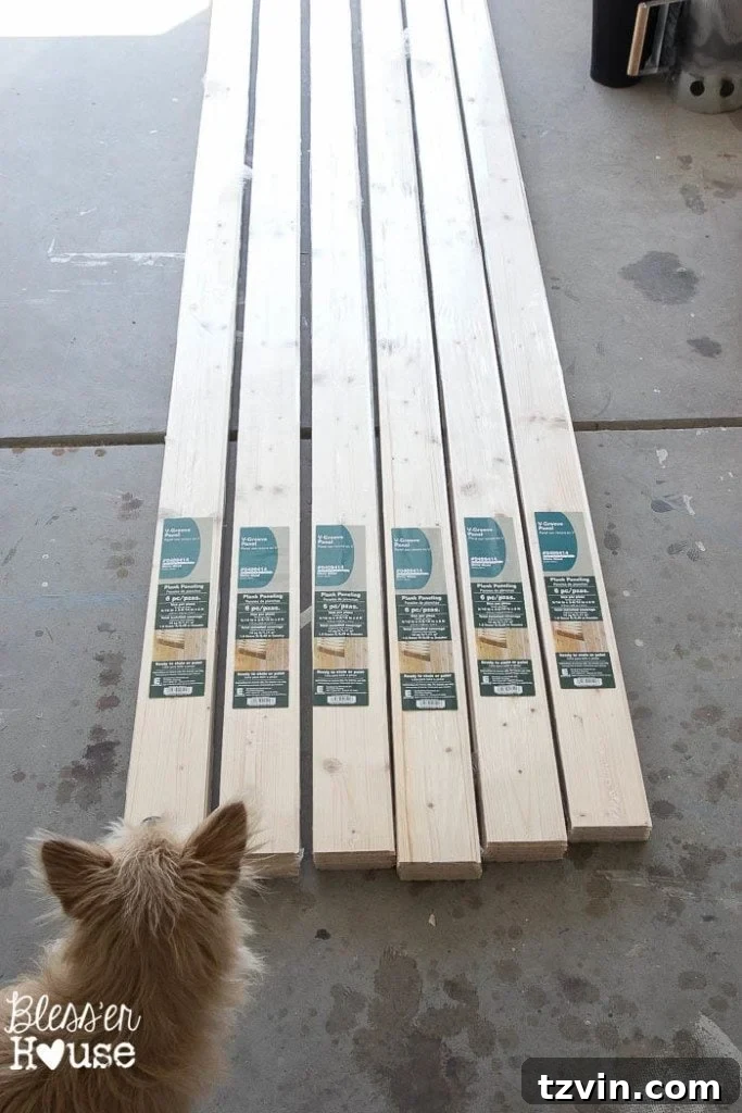 DIY Faux Shiplap Wall | Bless'er House