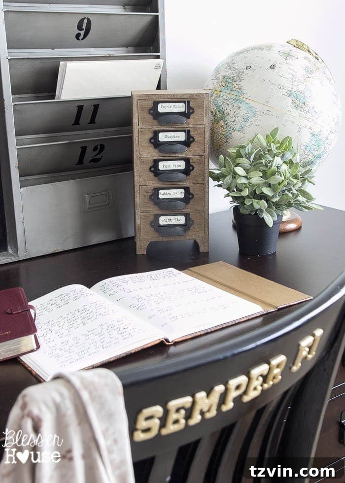 Industrial Office Supply Organizer From an Old Jewelry Box | Bless'er House