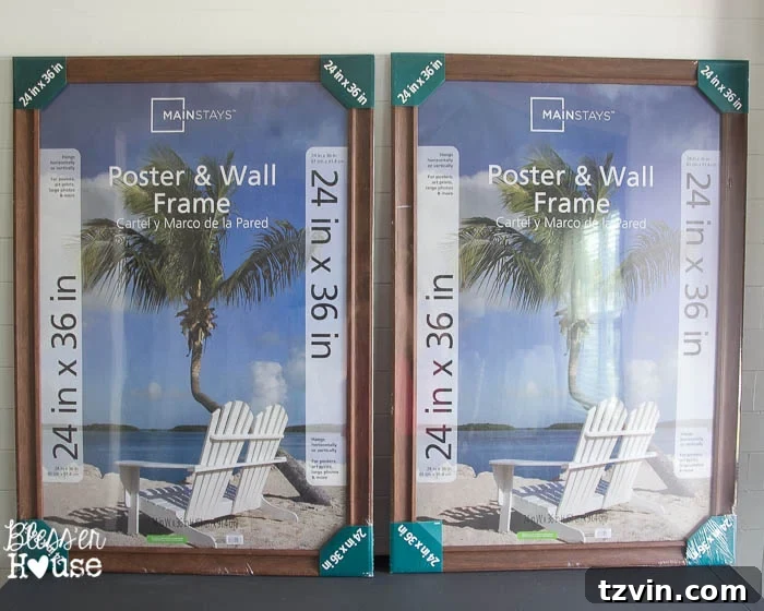 Botanical Blooms from Book Pages 3 Large wooden poster frames for DIY wall art project