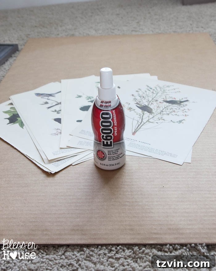 Botanical Blooms from Book Pages 8 Arranging and trimming vintage book pages for framed art