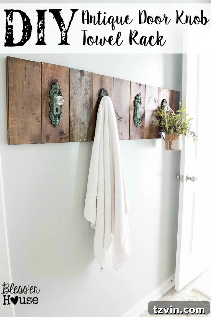 DIY Antique Door Knob Towel Rack | Bless'er House