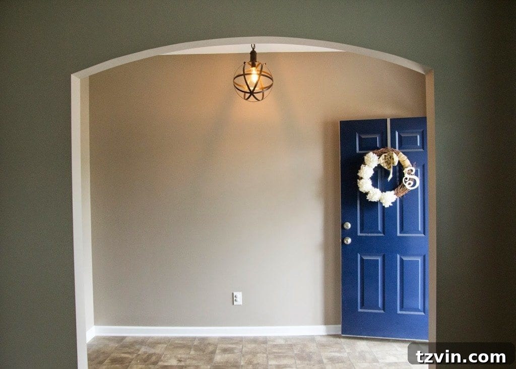 Foyer Transformation: Console Table Refresh 2 Before - Dark and Dated Foyer