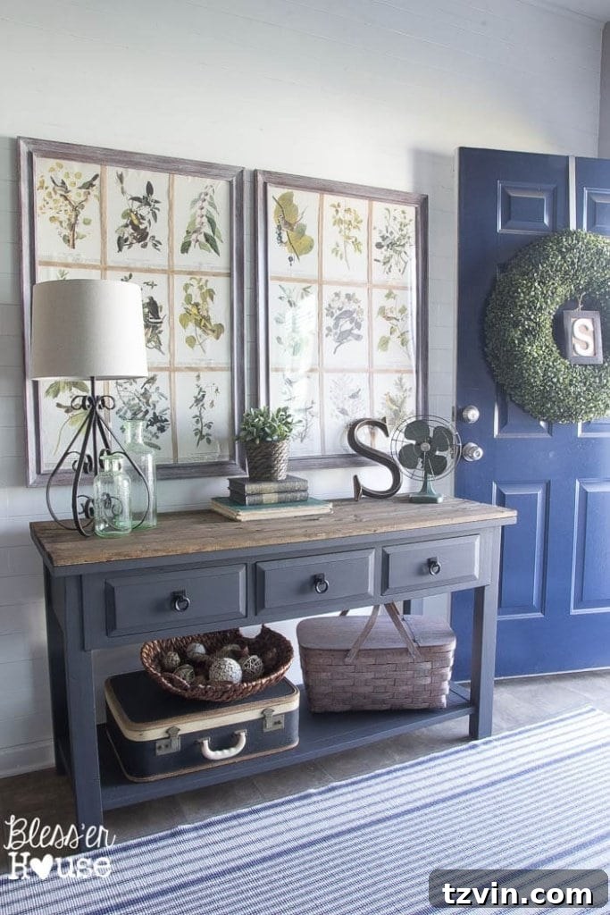 Foyer Transformation: Console Table Refresh 15 Grandparent's Suitcase