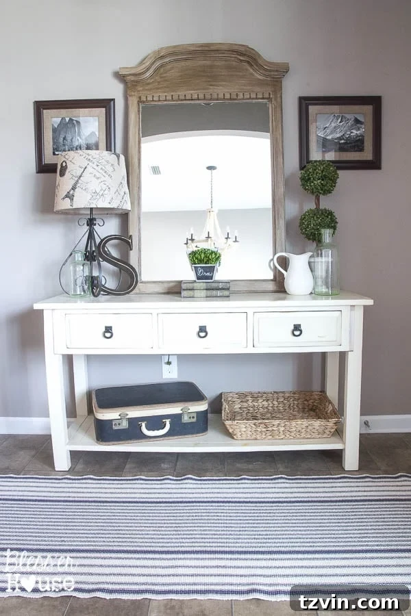 Foyer Transformation: Console Table Refresh 3 Before & After Foyer Makeover