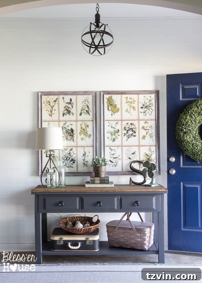 Foyer Transformation: Console Table Refresh 5 After - Modern Farmhouse Foyer