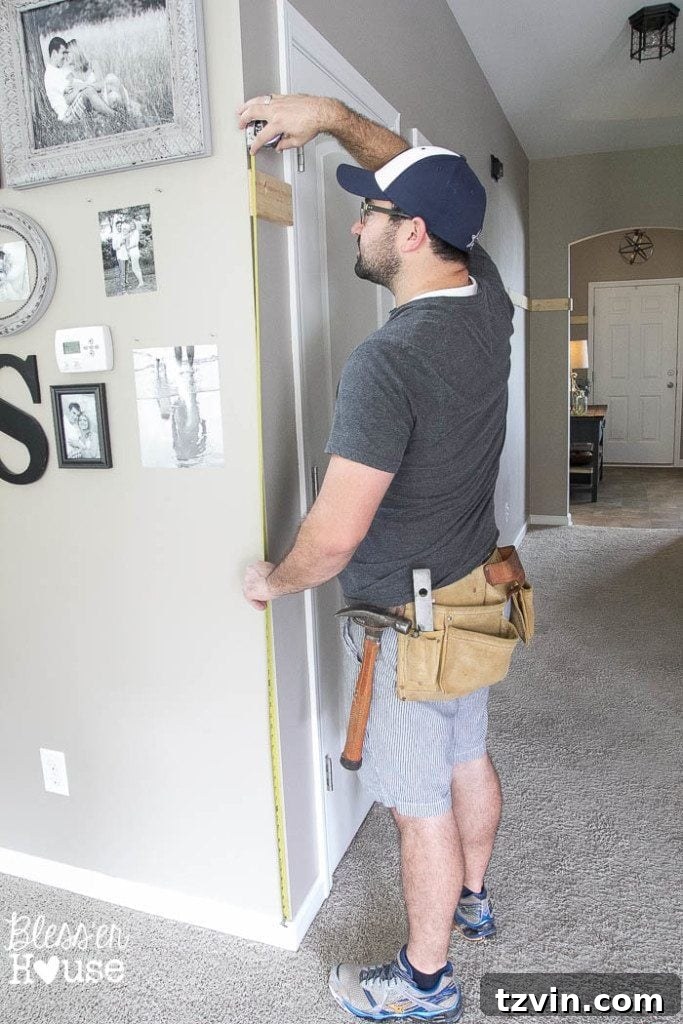 Measuring height for board and batten