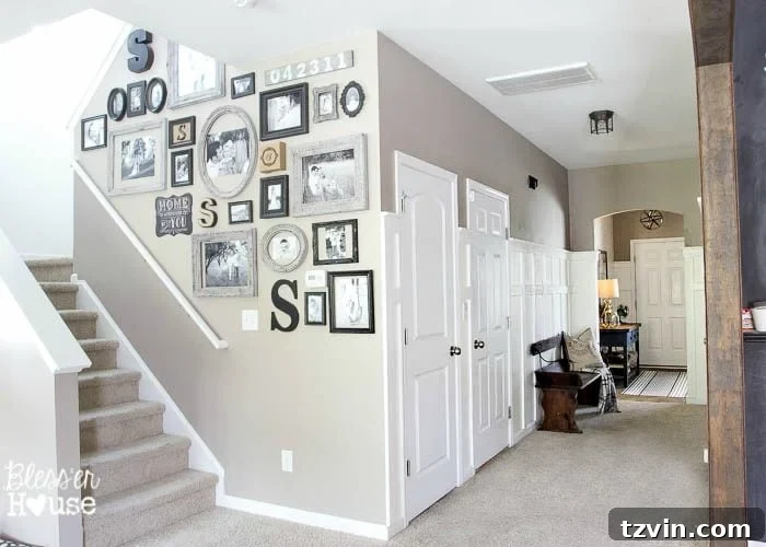 Transformed entryway with DIY board and batten.