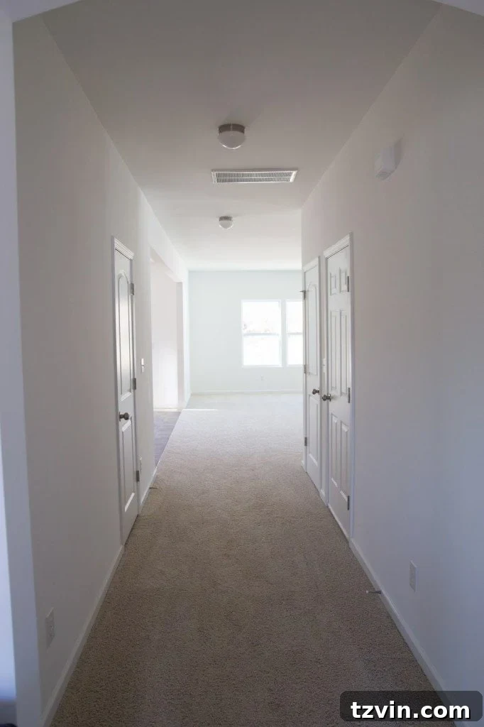 Original hallway before any renovations, dating back to closing day.