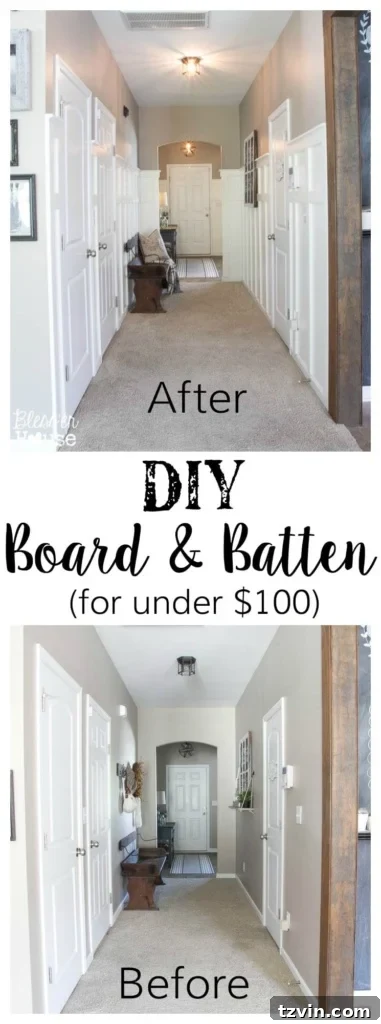 Pin this post: DIY Board and Batten for Under $100 + Glidden Review.