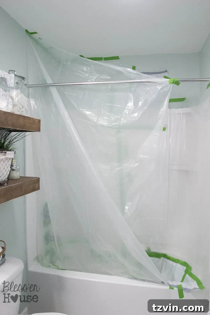 Revamp Your Bathroom Fixtures with Spray Paint 10 taping to spray paint bathroom fixtures