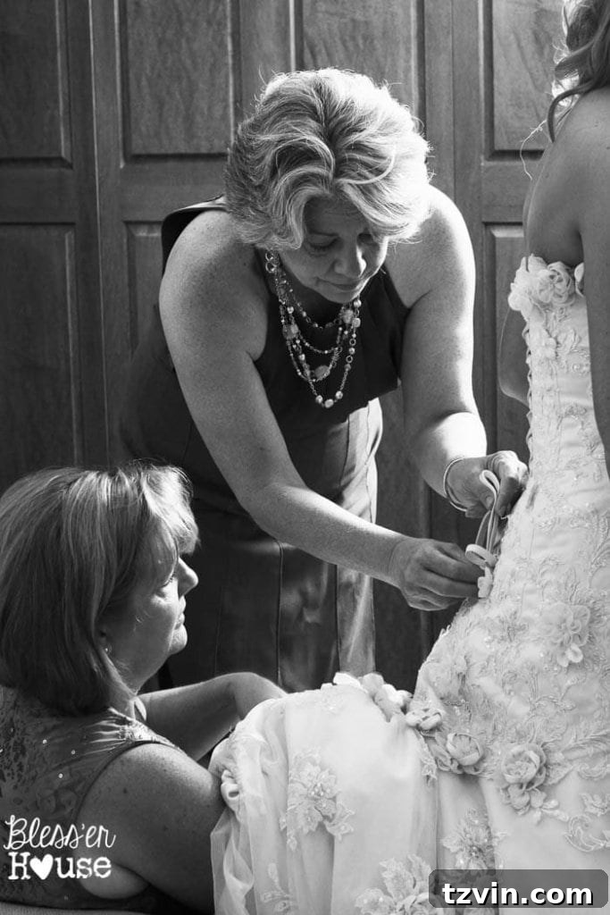 Lakeside Love Story: From Then to Forever 16 Bride getting dressed