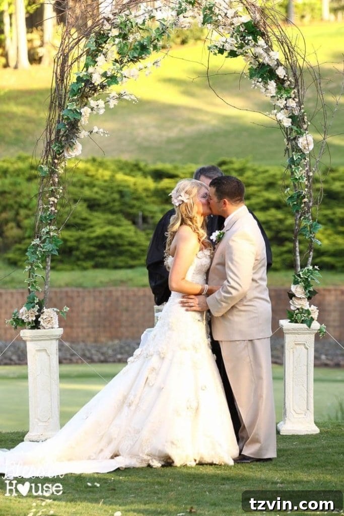Lakeside Love Story: From Then to Forever 36 Bride and groom kiss