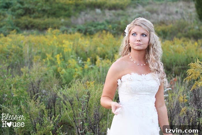 Lakeside Love Story: From Then to Forever 6 Bride looking in mirror