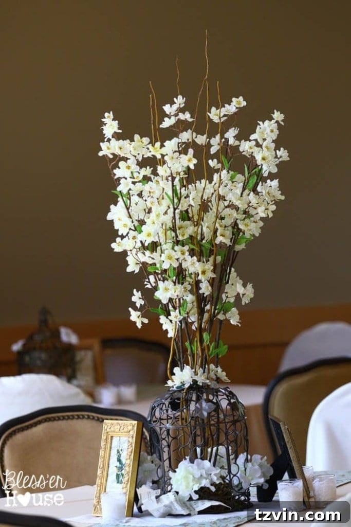 Lakeside Love Story: From Then to Forever 7 Birdcage centerpieces