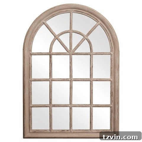 Modern Rustic Master Bedroom Design Plan | www.blesserhouse.com |arched window mirror