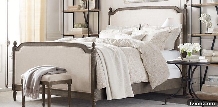 Modern Rustic Master Bedroom Design Plan | www.blesserhouse.com | Restoration Hardware bed