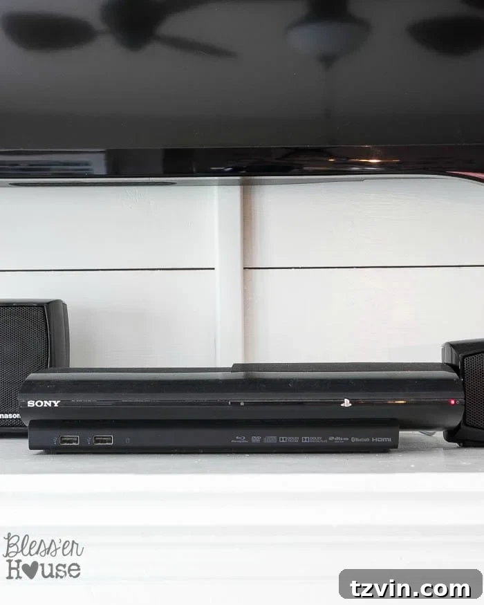 Concealing Tech on a Mantel 4 Using Cord Management to Hide TV Cords