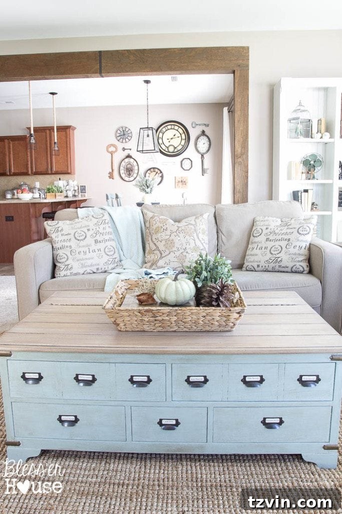 Cozy living room featuring an 'as is' jute rug.