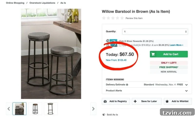 Example of a discounted item: home decor piece.