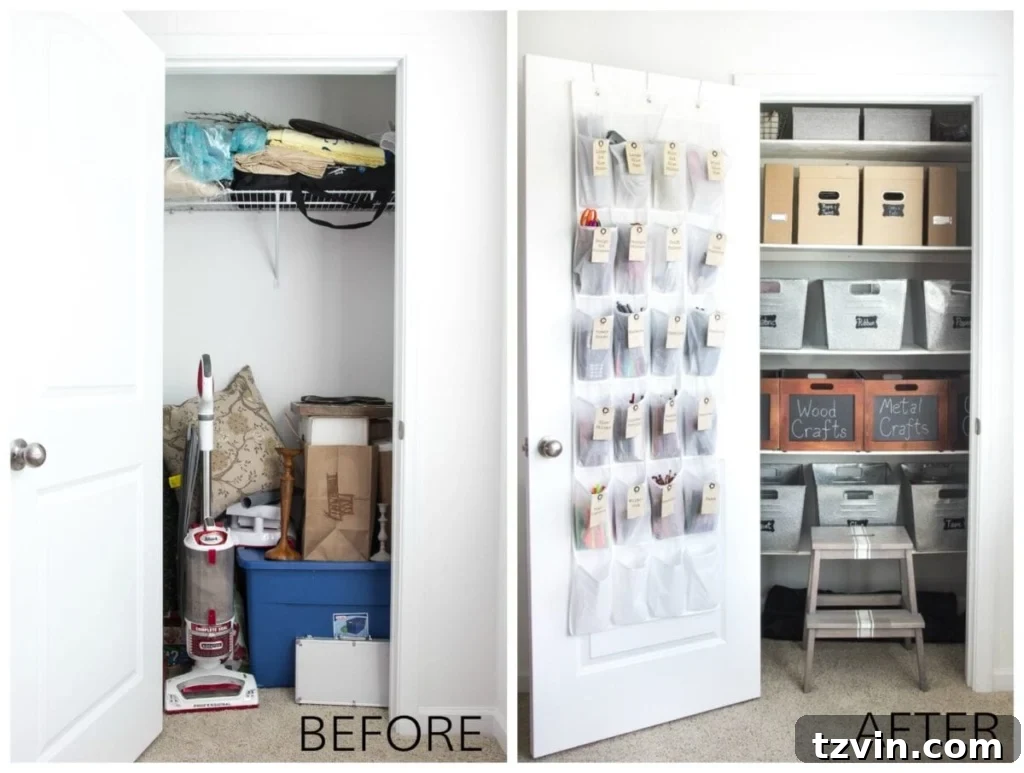 Craft Closet Chaos to Creative Order 16 Craft Closet Before and After Comparison | blesserhouse.com