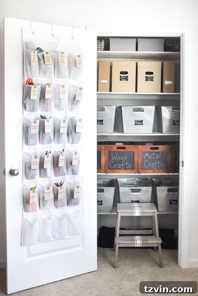 Craft Closet Chaos to Creative Order 5 After: Organized Craft Closet Reveal | blesserhouse.com