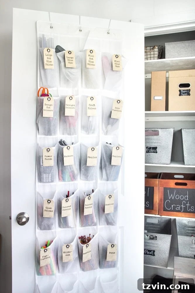 Craft Closet Chaos to Creative Order 7 Over-the-Door Organizer for Craft Supplies | blesserhouse.com