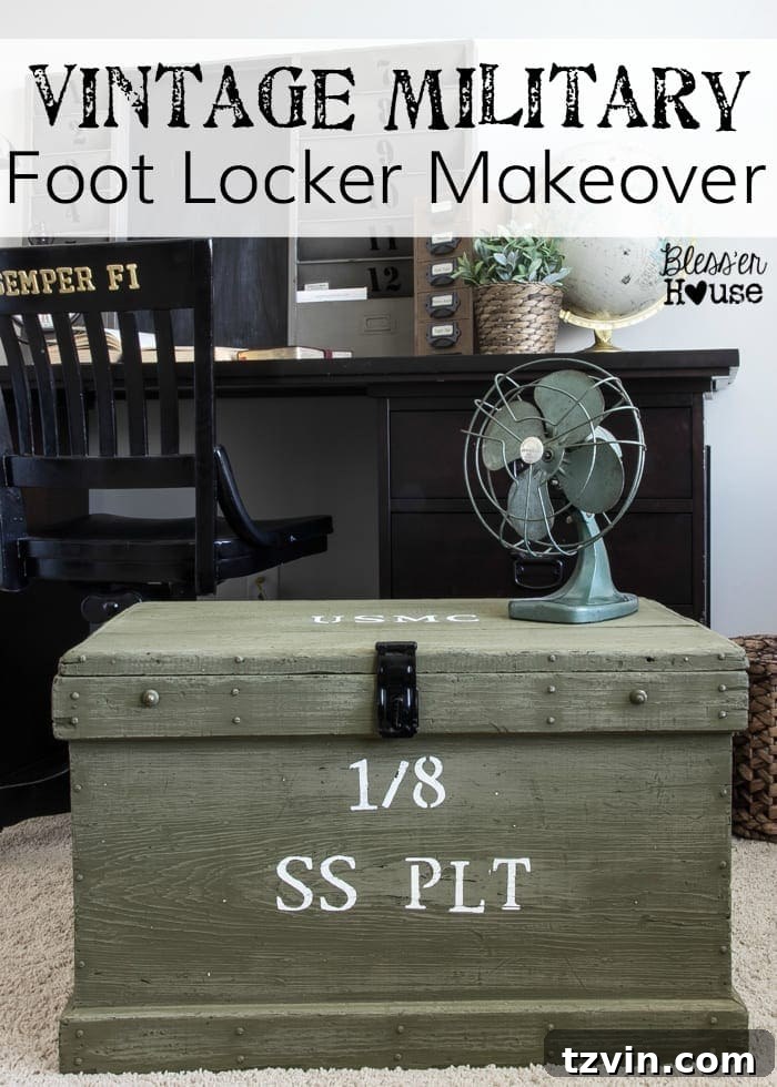 Vintage Military Trunk Transformation 2 Vintage Military Foot Locker Makeover | DIY Upcycled Trunk Project