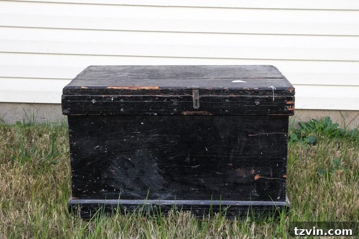 Vintage Military Trunk Transformation 4 Before and After Vintage Military Foot Locker | Thrift Store Upcycle