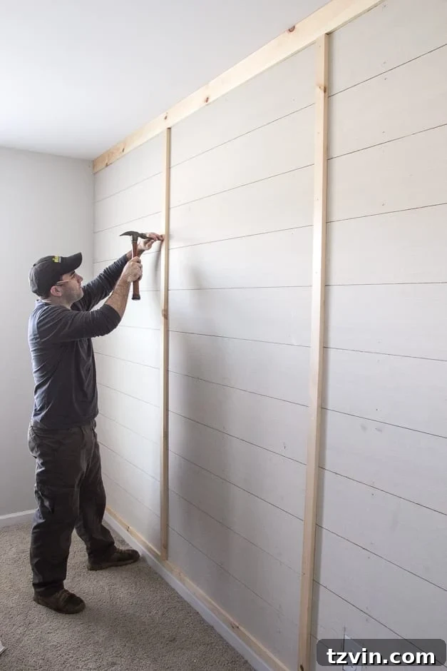 DIY Planked Board and Batten Accent Wall Part 1 | blesserhouse.com