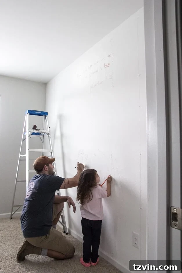 Starting the DIY Board and Batten Accent Wall in Master Bedroom