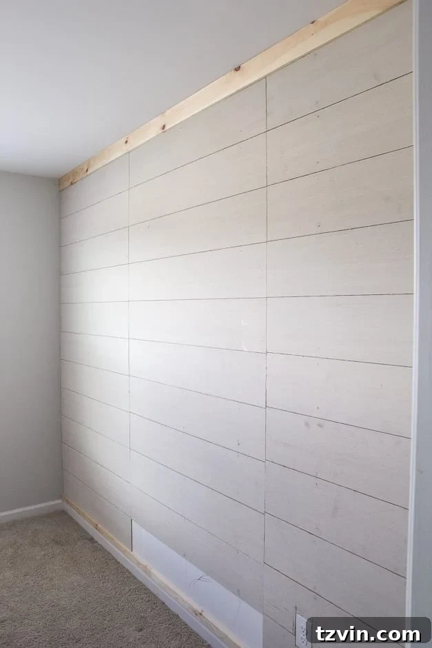 DIY Planked Board and Batten Accent Wall Part 1 | blesserhouse.com